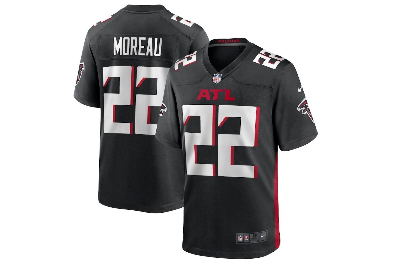Men Atlanta Falcons #22 Fabian Moreau Nike Black Game Player NFL Jersey